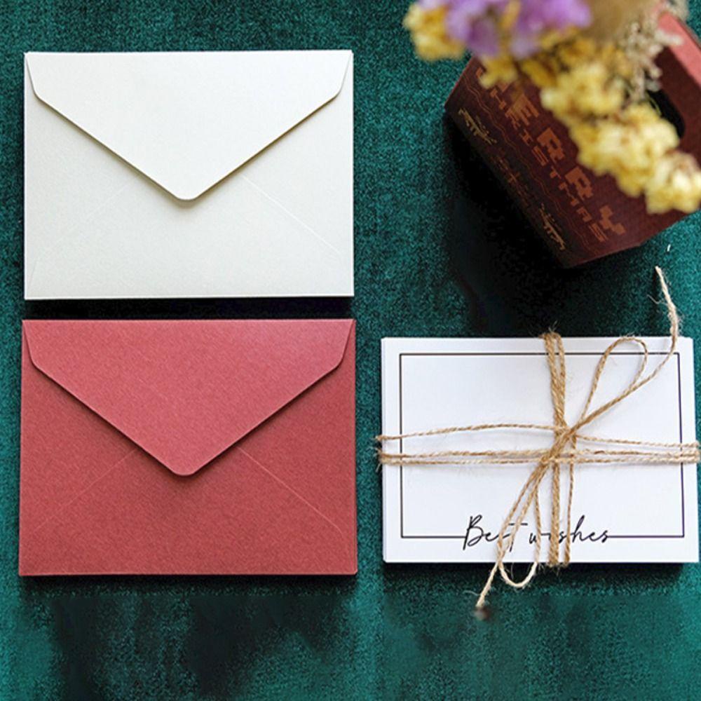 HIGHVIEWLS 20 Cái / gói Phong Bì Phương Tây, Thiệp Chúc Mừng Giấy C6, Gói Tiếp Liệu Vintage Nhung Họa Tiết Túi Quà Tặng Quấn Chữ Phong Bì Lời Mời Tiệc Cưới