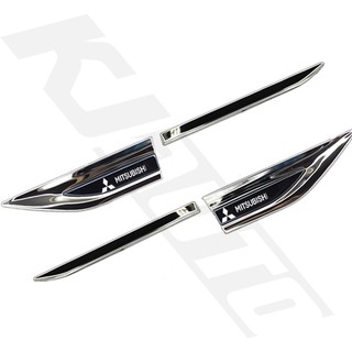FENDER Mitsubishi Miếng Dán 3d Bằng Thép Không Gỉ Trang Trí Cửa Xe Hơi ralliart mirage g4 triton xpander lancer asx outlander Astrage pajero eclipse