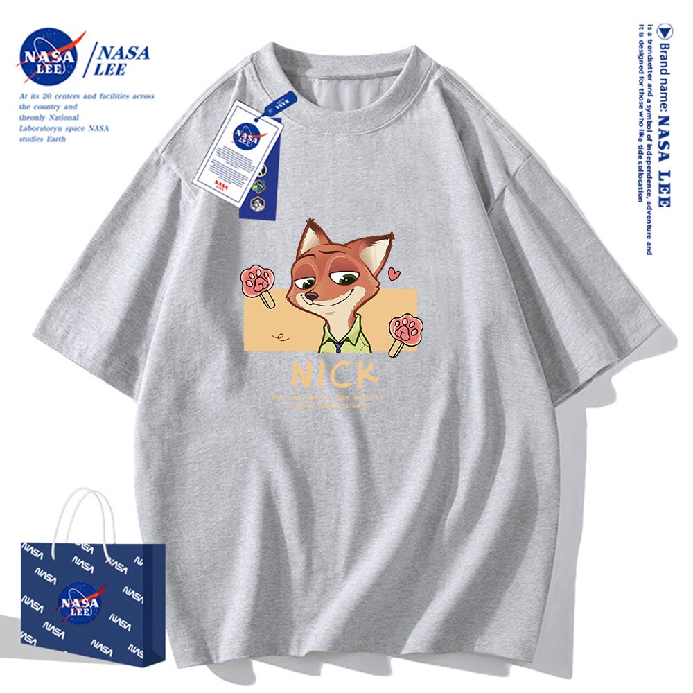 Nasa Áo Thun cotton Tay Ngắn Dáng Rộng Thời Trang Mùa Hè，Áo đôi nam nữ unisex 2024 Phong cách mới