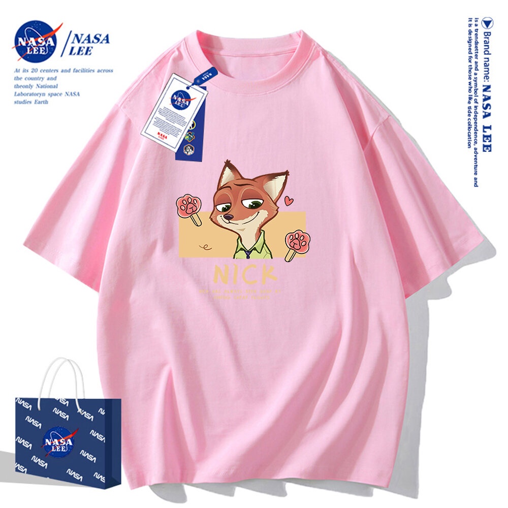 Nasa Áo Thun cotton Tay Ngắn Dáng Rộng Thời Trang Mùa Hè，Áo đôi nam nữ unisex 2024 Phong cách mới
