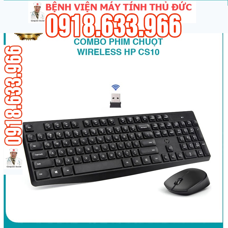 Bộ phím và chuột wireless HP CS10 bấm cực êm - thích hợp văn phòng và ...