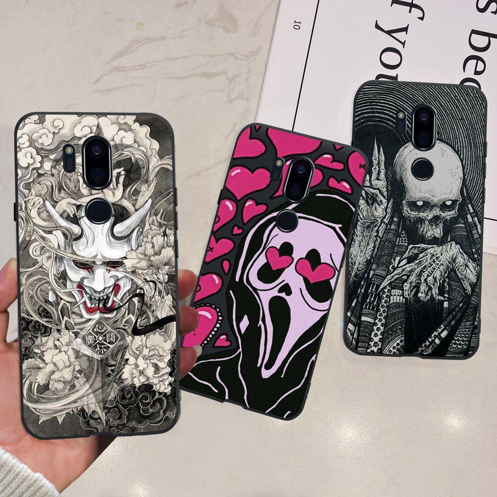 Bao Da Điện Thoại Chống Sốc Họa Tiết Hoa Và Mèo Cho lg g7 thinq g710em Esthetic lgg7 thinq Ốp