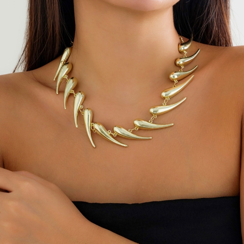 King Vòng cổ choker Đính Đinh Tán Hình Giọt Nước Phong Cách punk Cổ Điển