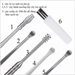 Bộ 5 Dụng Cụ Lấy Ráy Tai INox (Hộp Nhựa)