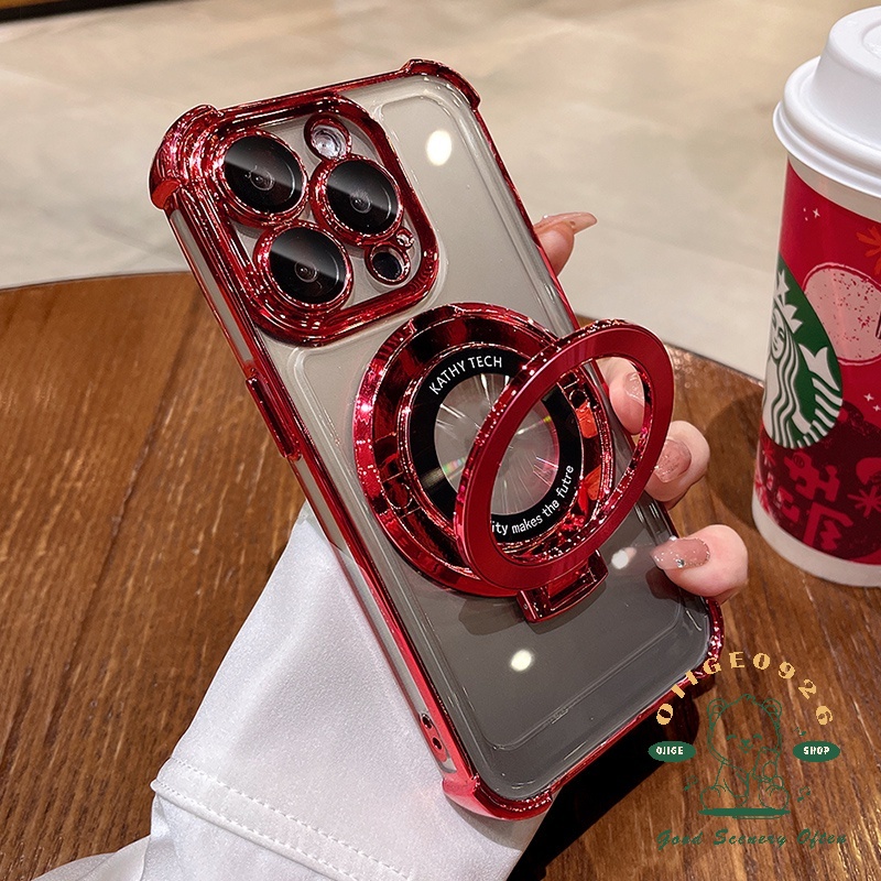 Ốp Điện Thoại TPU Mềm Chống Sốc Có Giá Đỡ Từ Tính Cho iphone15 Pro Max 14 13 12 11