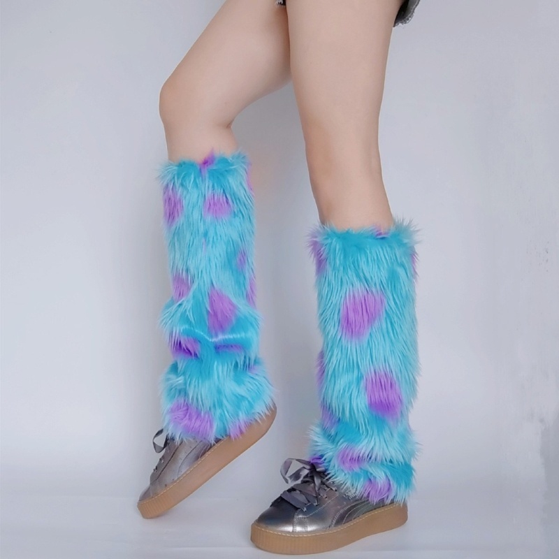 Dassbsug Nữ Quái Vật Cosplay Lông Chân Ấm Mùa Đông Ấm Áp Dày Fuzzy Sang Trọng Boot Vòng bít