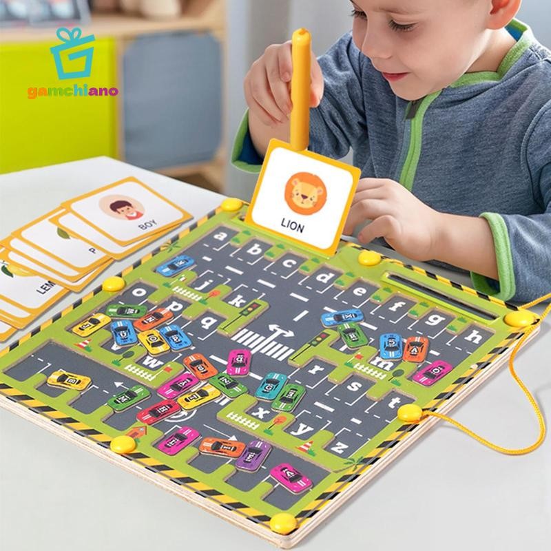 Gamchiano Bảng Chữ Cái Mê Cung Xếp Hình Vấn Đề Kỹ Năng Giải Quyết Chất Liệu Giảng Dạy Ô Tô Đồ Chơi Cho 3 + Mẫu Giáo Trẻ Em Lớp Học Quà Tặng