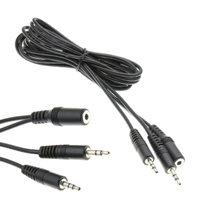BTM 30cm 1 5m 2m Dài 3 5mm TRS Nữ sang 2x3 5mm TRS Nam Adapter Dây Stereo Y Chia Cáp Cho Hệ Thống Âm Thanh