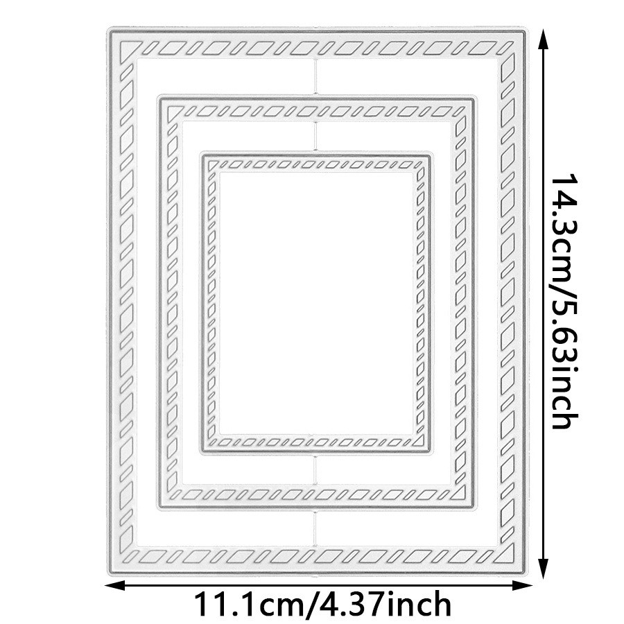 Thụt lề Khung sổ lưu niệm Kim loại Thép Carbon Khắc khuôn DIY Cắt dập nổi Bản mẫu 7075