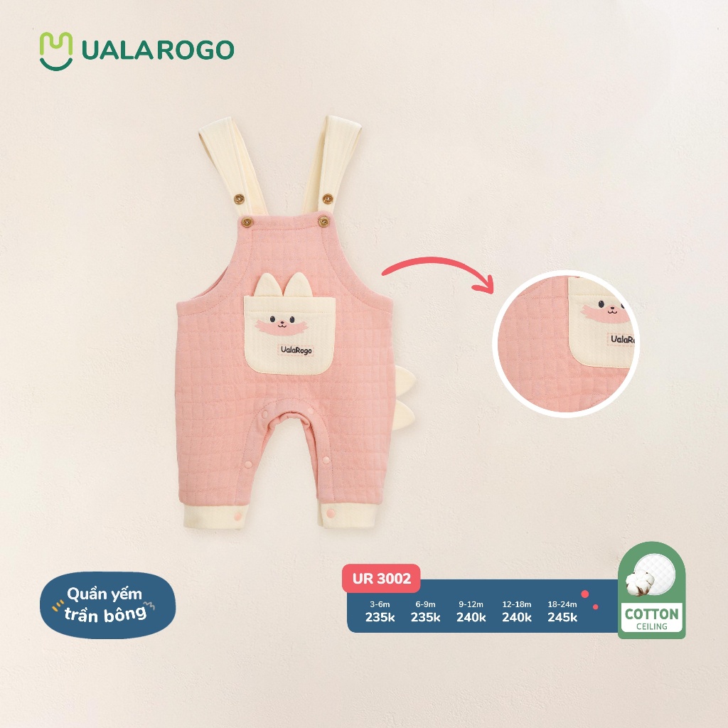 (6-12kg)Yếm Trần Bông Dễ Thuơng Uala Rogo Cho Bé UR3002