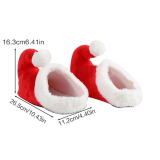 DE Đáng Yêu Giáng Sinh Ông Già Noel Dép Lễ Hội Màu Đỏ Hoạt Hình Dép Mùa Đông Ấm Áp