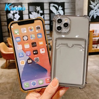 Trong Suốt Ốp Điện Thoại Mềm Chống Sốc Có Ngăn Đựng Thẻ Cho iphone 16 15 14 13 12 11 8 x xr xs pro max mini plus
