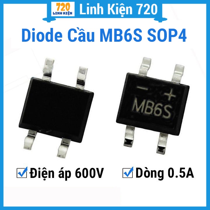 Diode cầu MB6S 0.5A 600V dùng trong mạch chỉnh lưu | Shopee Việt Nam
