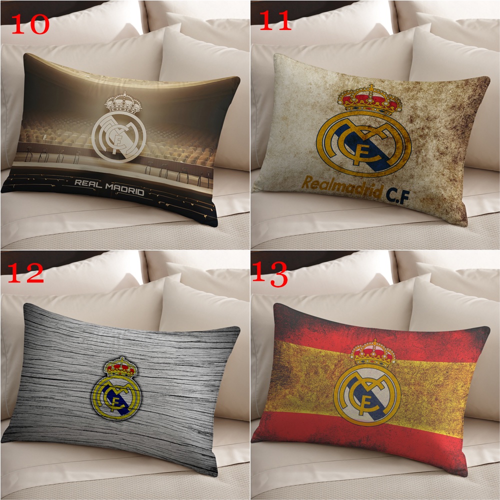 Áo Thun In Logo real madrid Thời Trang Năng Động Vỏ Gối polyester In logo Câu Lạc Bộ Bóng Đá Một Mặt Trang Trí Nhà Cửa Làm Quà Tặng Tốt Nhất (Không Có Lõi)
