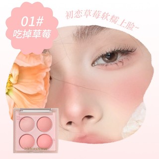 Kakashow Phấn Má Hồng Bốn Màu Lì Tự Nhiên Trang Điểm Tạo Khối Cho Nữ