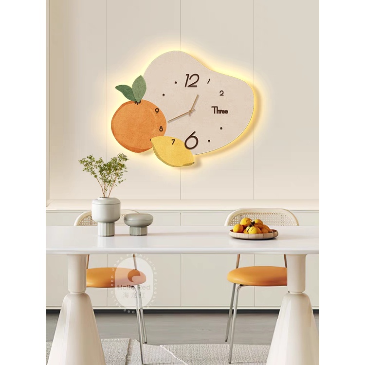 Tranh Đồng Hồ 3D LED Trái Cam Dễ Thương Trang Trí Nhà Cửa, Phòng Phủ, Cửa Hàng, Nhà Trẻ, Quà Tặng Người Thân