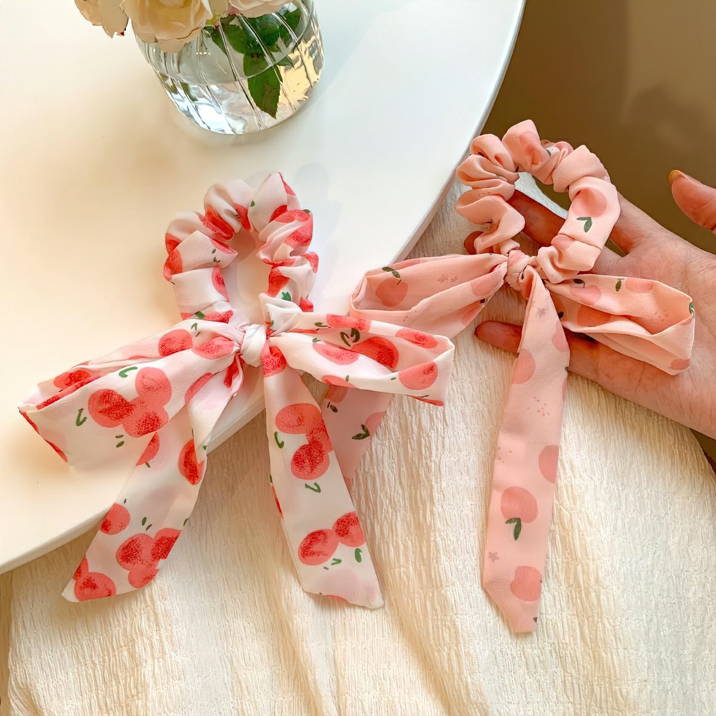 Kẹp Tóc Nơ Ruy Băng Dài Màu Trắng Thời Trang Thanh Lịch Dành Cho Nữ
