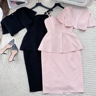 (SALE NGHĨ BÁN) (Chubby) Đầm  Peplum Thiết Kế Bigsize Dự Tiệc Cao Cấp Kèm Áo Khoác