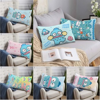 Vỏ gối hình chữ nhật Sanrio Hangyodon Vỏ gối bằng vải Polyester in một mặt Trang trí ghế Sofa tại nhà (Không có lõi)
