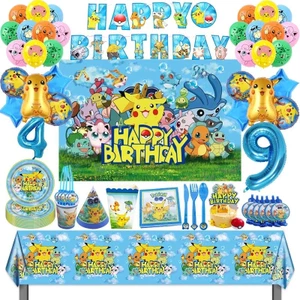 set Bong Bóng Nón Sinh Nhật Kỹ Thuật Số Hình pokemon Trang Trí Tiệc Sinh Nhật Cho Bé Trai Và Bé Gái