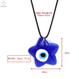 [PCWKKef] Vòng Cổ Mặt Dây Chuyền Quỷ Dành Cho Nữ Trái Tim Ngôi Sao Tròn Kính Xanh Ten Xương Đòn Dây Chuyền Phụ Kiện Trang Sức Cổ Điển Mới