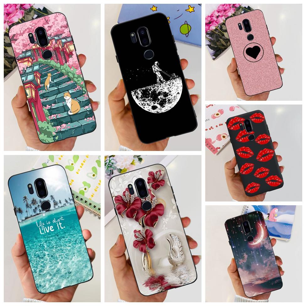 Bao Da Điện Thoại Chống Sốc Họa Tiết Hoa Và Mèo Cho lg g7 thinq g710em Esthetic lgg7 thinq Ốp