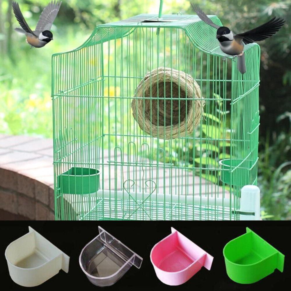 LAKAM Lồng Bát Nước Ăn Chống Bắn Máng, Phụ Kiện Hộp Đựng Thực Phẩm Chim Di Động Nửa Tròn
