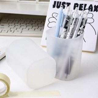 MEGOCE 1 Cái Đựng Bút Chì, Hộp Đựng Bút Nhựa Mờ, Mini Tối Giản Để Bàn Sắp Xếp Bàn Chải Đứng Hộp Bảo Quản Trang Điểm