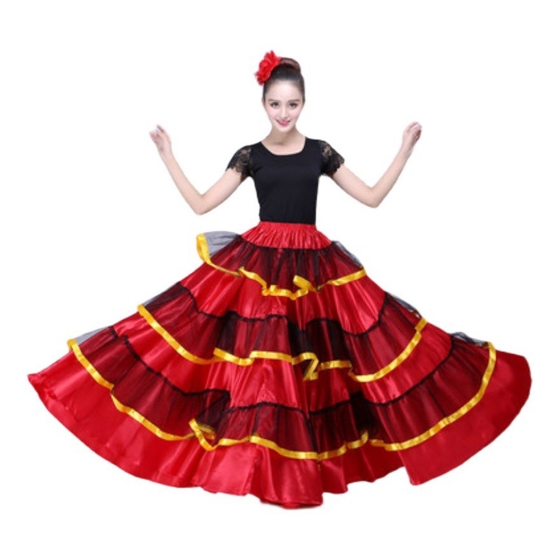 Dasbsug Váy khiêu vũ Flamenco thanh lịch Váy khiêu vũ bụng Váy khiêu vũ Flamenco Tây Ban Nha