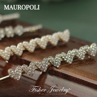 Mauropoli [Sẵn Sàng] Nhóm Cô Gái Hàn Quốc Kim Cương Trái Tim Rỗng Kẹp Tóc Sáng Bóng Ngôi Sao Năm Cánh Nổ Bên Kẹp Phẳng Mũ Đội Đầu