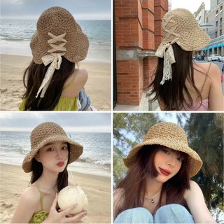 Mũ cói 2 màu mềm handmade vintage thắt dây đằng sau siêu xinh SONBEẢUTY