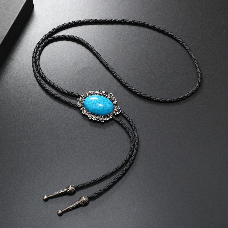 Dasbsug Vintage Bolo Tie Nam Thanh Lịch Hoa Ngọc Mặt Dây Chuyền Bolo Tie Cà Vạt Trang Sức