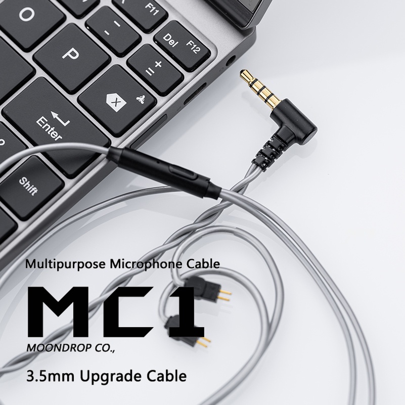 Dây Cáp Tai Nghe MoonDrop MC1 2Pin 0.78mm Kèm MIC Giắc Cắm 3.5mm Cho Aria SE Chu ii Laptop PC