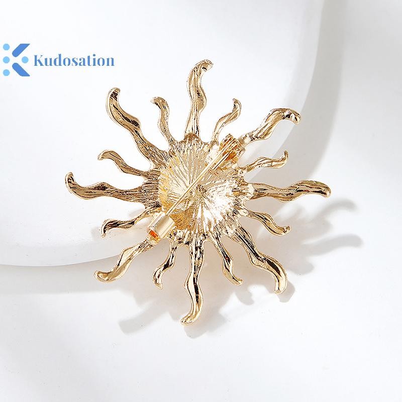 Kudosation Thời Trang Cá Tính Hoa Mặt Trời Thổ Cẩm Pin Cho Nữ Quần Áo Trang Sức Dự Tiệc Phụ Kiện