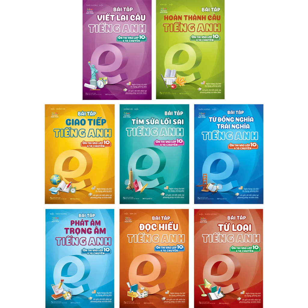 Sách - Trọn bộ Bài tập Tiếng Anh ôn thi vào lớp 10 và 10 chuyên 8 Cuốn ...