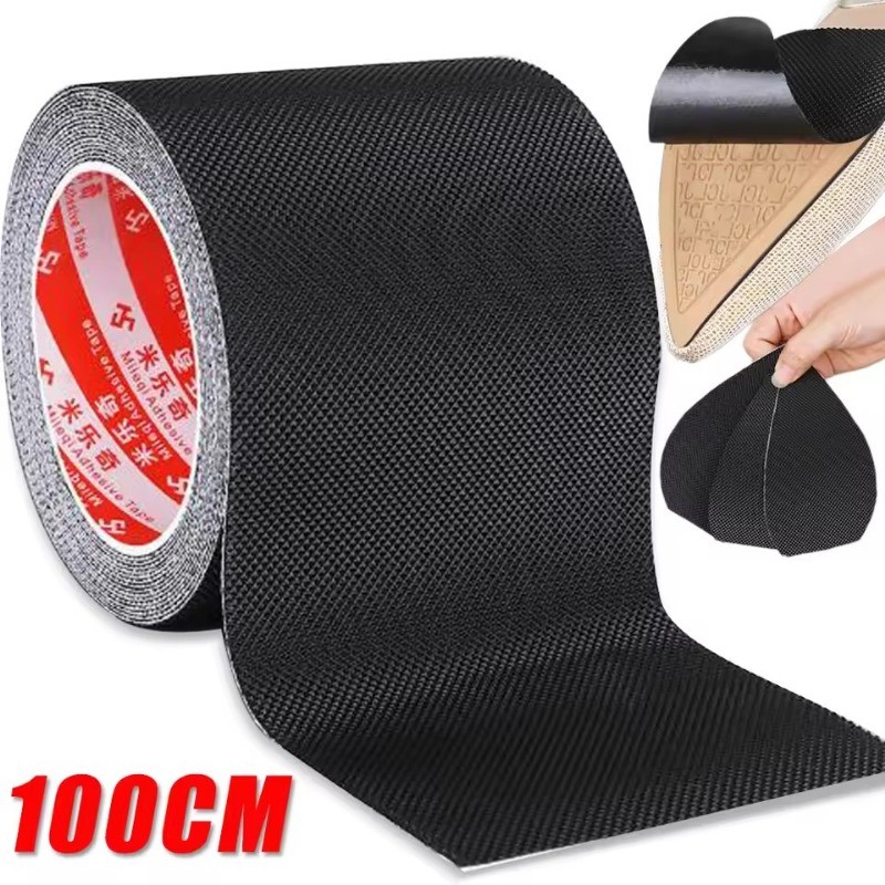 Miếng dán đế giày tự dính 100cm - Băng im lặng chống mài mòn - Miếng đệm cao su gót cao - Miếng bảo vệ giày chống trượt lâu trôi - Miếng dán đế đế họa tiết lưới có thể cắt được