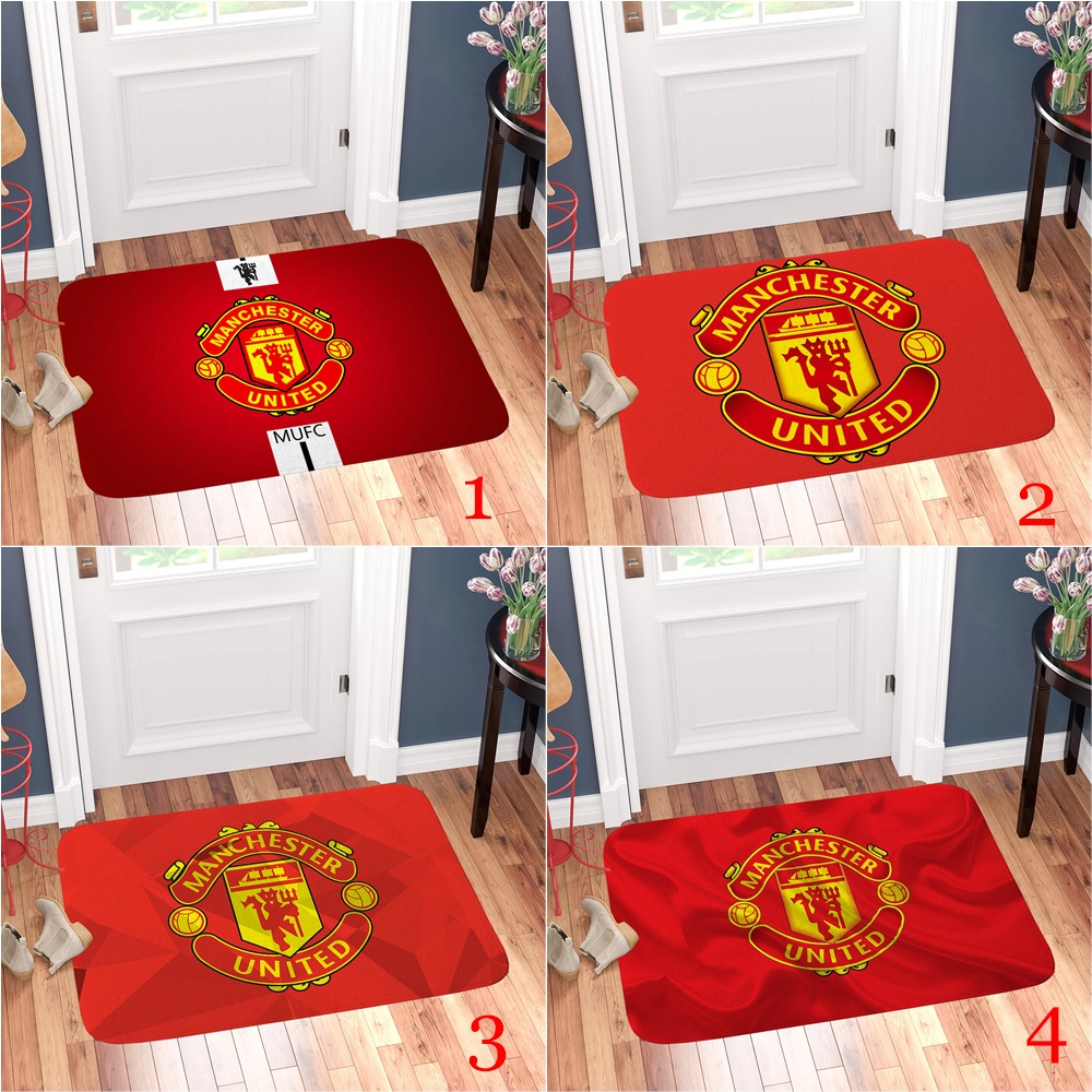 Thảm lót cửa chùi chân Chống Trượt Hình Câu Lạc Bộ manchester united (60x40cm)