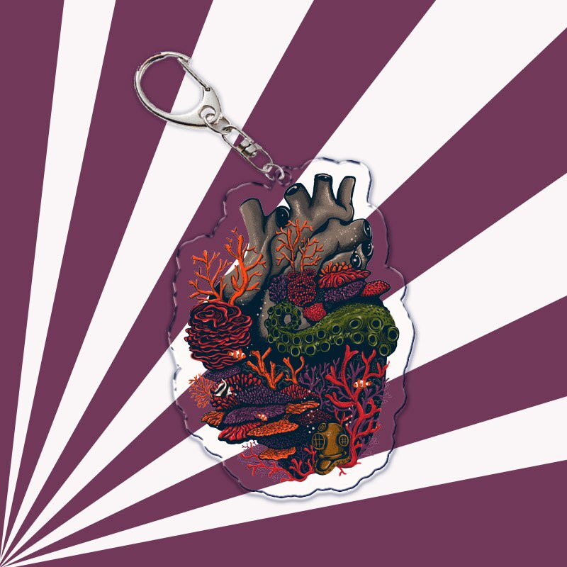 Móc khóa Heart of The Ocean Trái Tim Của Đại Dương Acrylic Móc Khóa Cho Túi Mặt Dây Chuyền Phụ Kiện hình Trái Tim