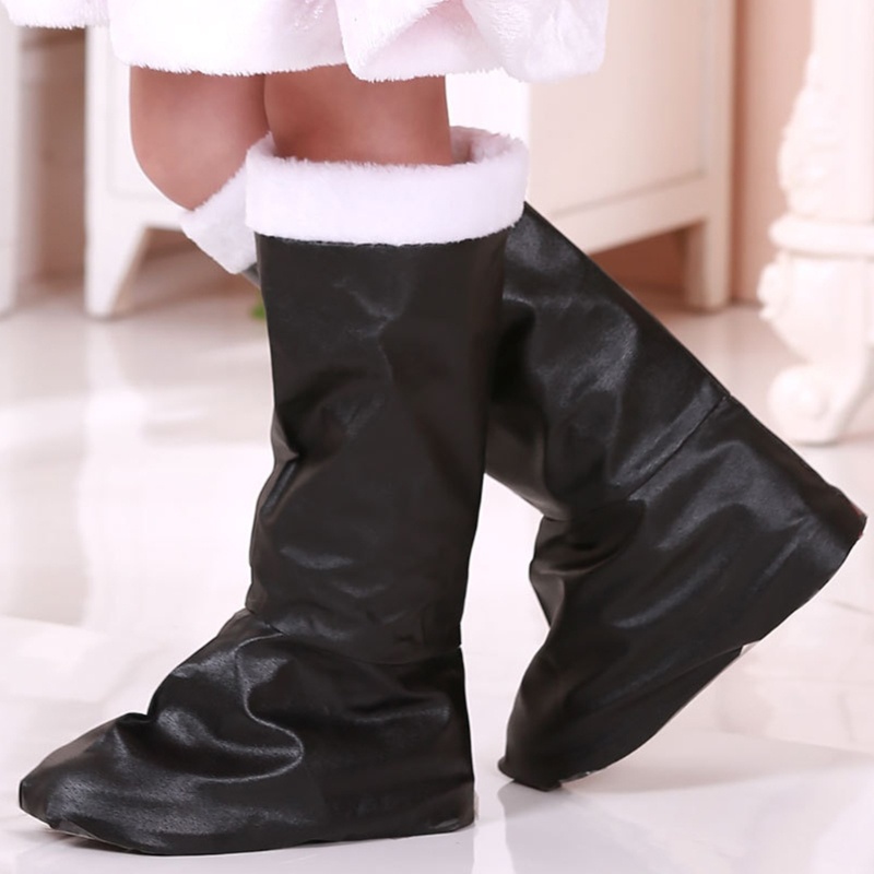 Christmas Santa Boot Covers PU Santa Boots Christmas Footwear for Kids Adults