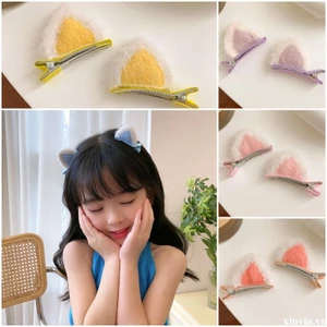 🌺xinyia🌺Kẹp Tóc Tai Mèo Bằng Lông Nhung Dễ Thương Xinh Xắn Dành Cho Bé Gái