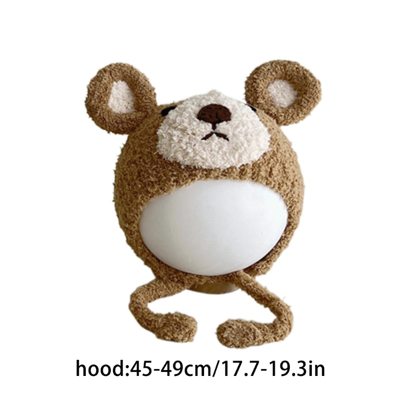 Dasbsug Bé Nắp Bonnet Bé Sơ Sinh Bé Sơ Sinh Mũ Bò Mềm Mại Dễ Thương Mũ Gấu Mùa Đông Mũ Ấm Áp Cho Bé Trai Bé Gái Sơ Sinh Breathabl