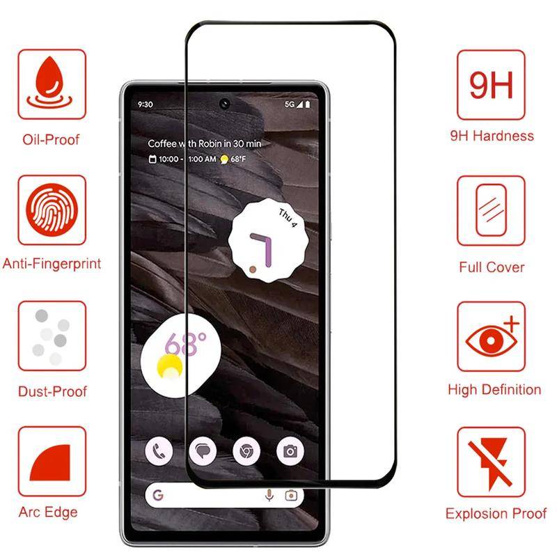 1-3 Chiếc Full Cover 9D HD Kính Cường Lực Cho Google Pixel 8 7 Pro 5a 5G 7a 6a 6 5 Bảo Vệ Màn Hình Điện Thoại Cho Google Pixel 4 3a 3 XL 4a 4G 5G