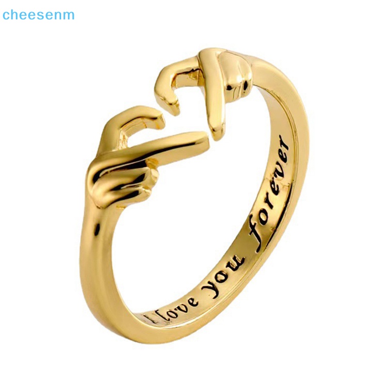 Nhẫn Đôi Khắc Chữ Love / Bàn Tay Có Thể Điều Chỉnh Kích Thước Cho Cặp Đôi