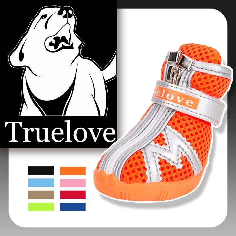 TRUELOVE Set 4 Đôi Giày Thoáng Khí Chống Trượt Có Thể Điều Chỉnh Dành Cho Chó Cỡ Nhỏ / Vừa / Nhỏ / Đi Dạo Ngoài Trời — ảnh 1