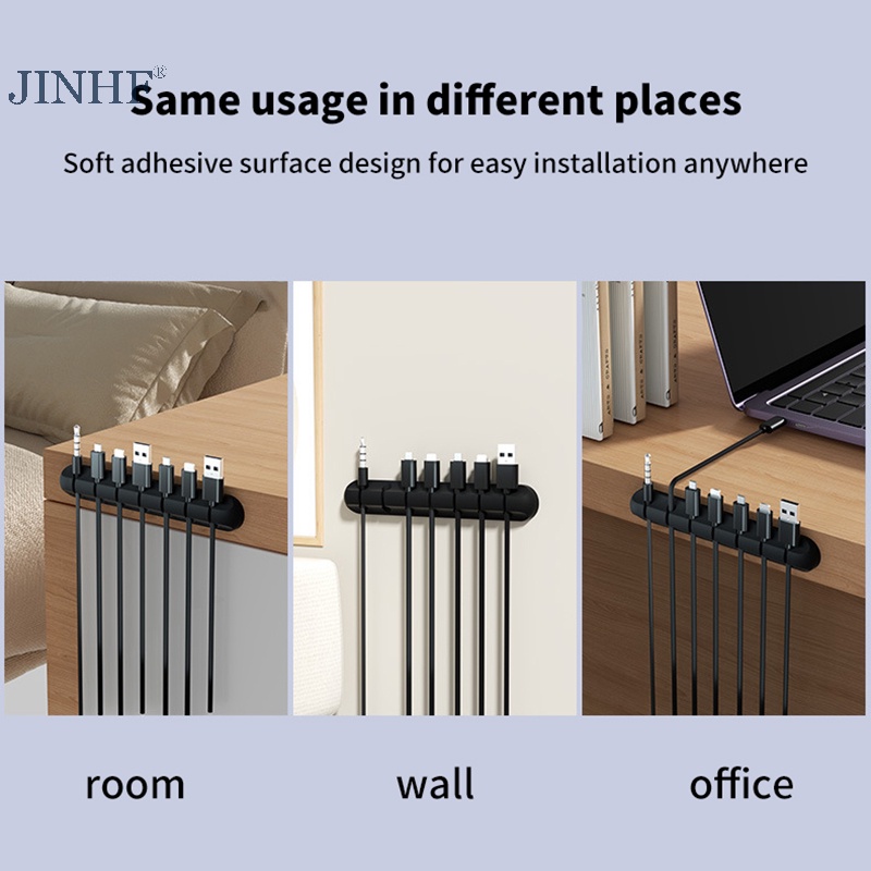 Jinhf Kẹp Silicon Cố Định Dây Cáp usb Linh Hoạt Bảo Vệ Tai Nghe Chuột Bàn Phím