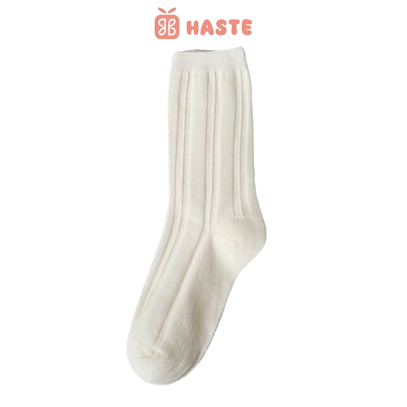 [Có sẵn] Vớ Tất Nam Nữ Màu Trơn Cổ Cao Thoáng Mát Mềm Mịn Kiểu Dáng Đơn Giản Basic Phong Cách Nhật Bản
