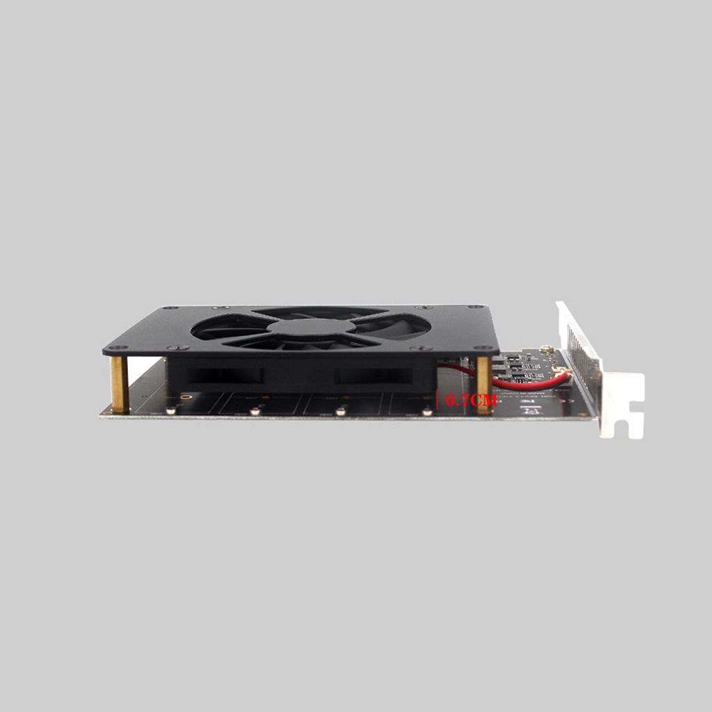 Card Chuyển Đổi Pci-E m.2 mkey 2230 2242 2260 2280 ssd raid 4 * 32gbps pcie x16 Thẻ