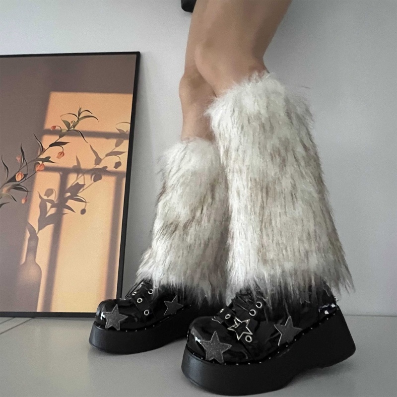 Trang phục nữ lông thú giả fuzzy, giữ ấm cho chân và tay