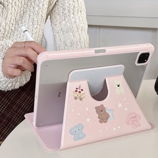 Ốp lưng họa tiết gấu trúc và nơ Acrylic cứng Tương thích với Mini6 Mini7 iPad5 6 7 8 9 10th 11th a16 Air11 Air2 Air13 Air4 Air5 10.9 "Pro10.5 Pro11 13 Pro12,9 2018 Bao da