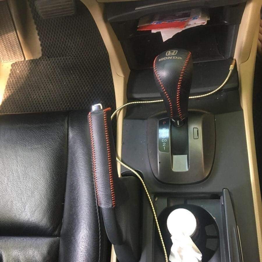 Bọc cần số- phanh tay Honda Civic, Accord AT 2008-2010 da bò thật khâu thủ công